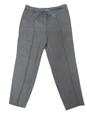 LOFT Gray Tie Waist Ankle Pant High Rise Women’s Size 10